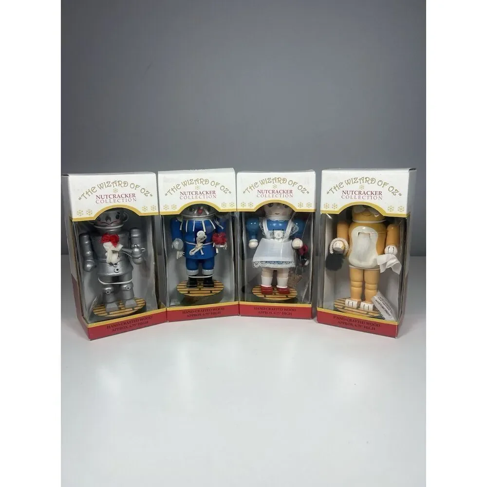 Complete Set 4 Wizard of Oz Wood Nutcrackers By Kurt S. Adler 6.75
